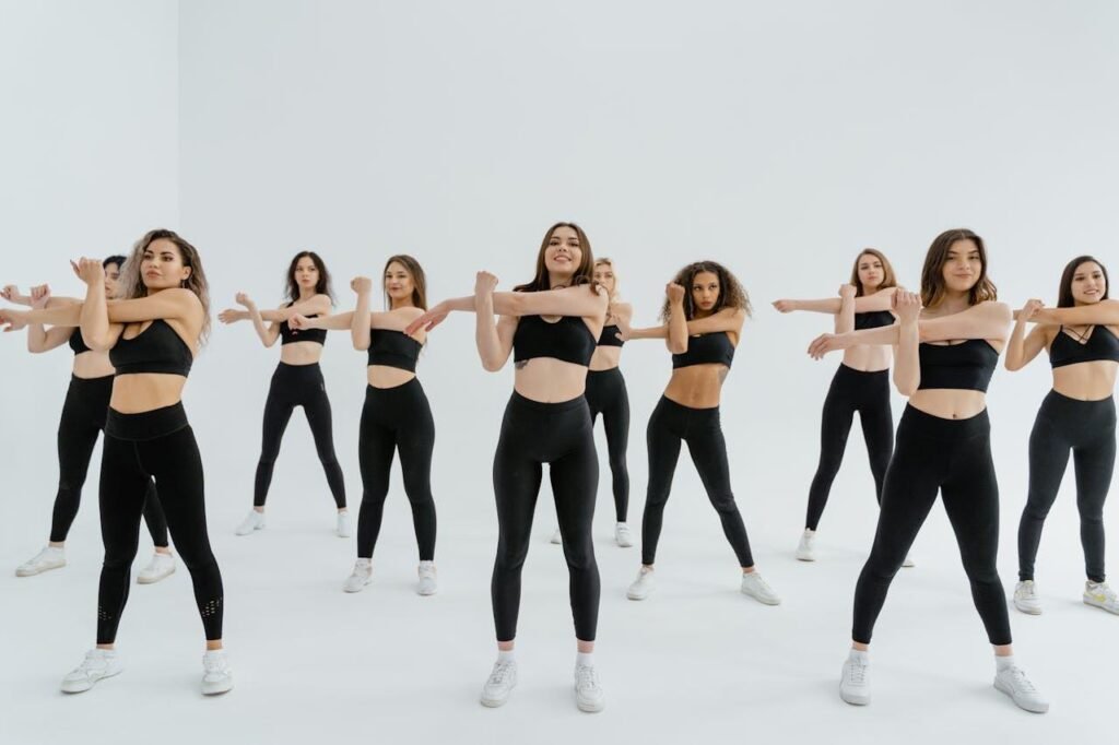 womens doing exercise